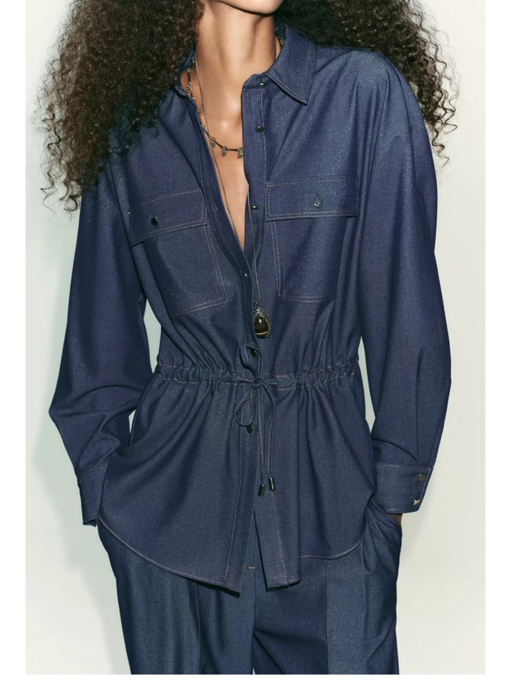 Zara NWT chambray set - Picture 3 of 16